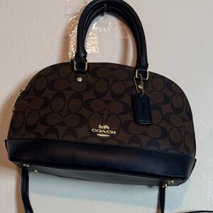 Coach  sierra Brown and Black Signature Dome Satchel